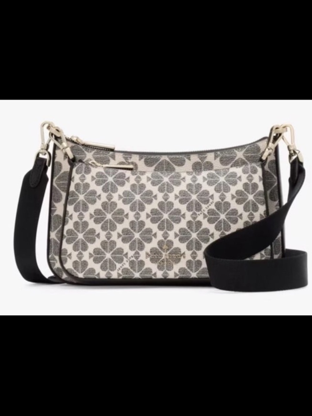 Kate Spade Duet Spade Flower Crossbody Bag NWT Black White Convertible Strap